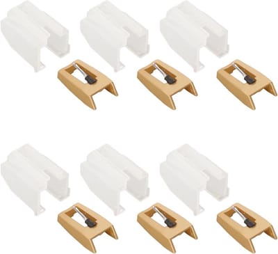 Platenspeler Naald - Draaitafel Stylus - Muziek Afspelen - Taps Toelopende Tip - 6 Stuks - Zwart