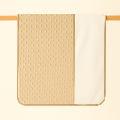Nova Nino Babydeken – 75 × 100 cm – Zacht Bubble Fleece – Beige – Voor Wieg, Ledikant en Kinderwagen
