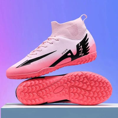 Hoge Heren Voetbalschoenen Buiten Sport Schoenen Antislip Ultralicht Binnen Voetbalschoenen Hoge Kwaliteit Futsal Sneakers 43