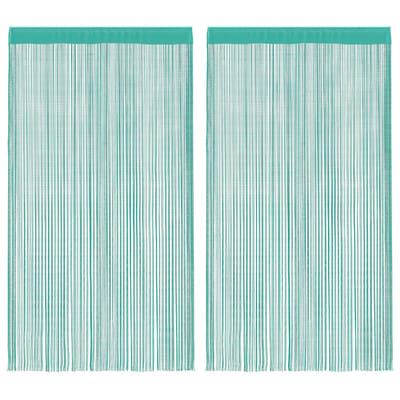 vidaXL - Koordgordijnen - 2 - st - turkoois - 100x250 - cm