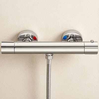 Auralum max Thermostatische Douchekraan - Hartafstand 150 mm - Douchemengkraan - Waterbesparend - Inclusief koppelingen - Chroom