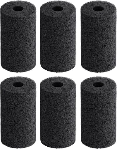 6 Stuks Voorfilter Spons voor Aquariumfilter, Antisuctie, 6cm Schuimhoezen voor Kleine Vissen, Garnalen en Jonge Vissen, Hoge Dichtheid Mechanische Filter Spons