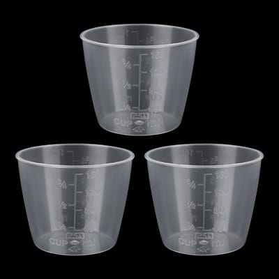 SnelShoppen - 3 Stuks Rijstmaatbekers 160ml - Plastic Transparante Maatbekers voor Rijstkoken en Keuken - Duurzaam en Handig voor Droge en Vloeibare I