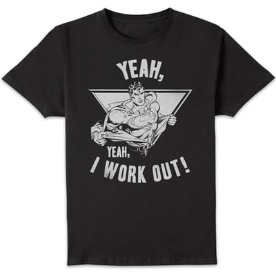 DC Comics Superman I Work Out T-shirt - Zwart - 3XL