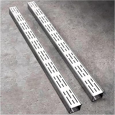 Afvoersysteem Set - Goot Roosters - Water Afvoeren - Roestvrij Staal 304 - 2-Pack 100cm - Zilverkleurig
