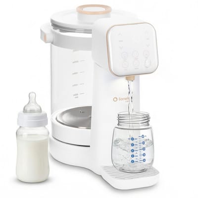 Lionelo Babypresto 2.0 Waterverwarmer / Heetwaterdispenser – Melkbereidingsmachine – UV-Sterilisatie – Smart-Modus 100°C – 40–100°C Instelbaar – 30–300 ml Dosering – 3L Tank – Nachtlampje – Voor Babyvoeding