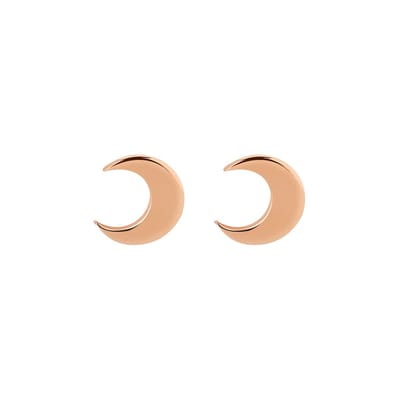 Rosé Goud Plated Maan Oorknopjes