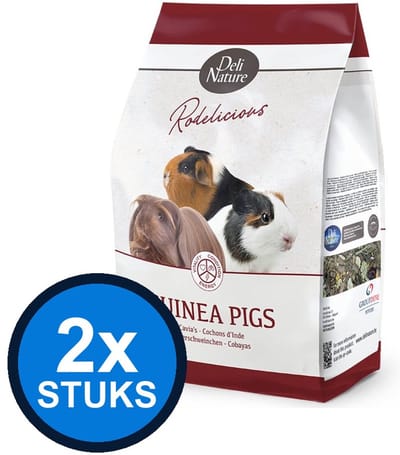 2x Deli Nature - Rodelicious cavia's 2,5kg - Knaagdierenvoer - 2.5 kg