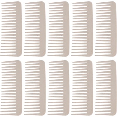 Lot de 10 Peignes Démêlants à Dents Larges en Paille de Blé Démêle Facilement les Cheveux Mouillés Secs Démêlage à Dents Larges white