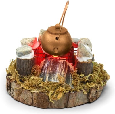 Mini kampvuur kabouteraccessoires, miniatuur open haard poppenhuis open haard met licht, miniatuur poppenhuis accessoires, miniatuur open haard decoratie, miniatuur kabouter accessoires Kerstmis, voor