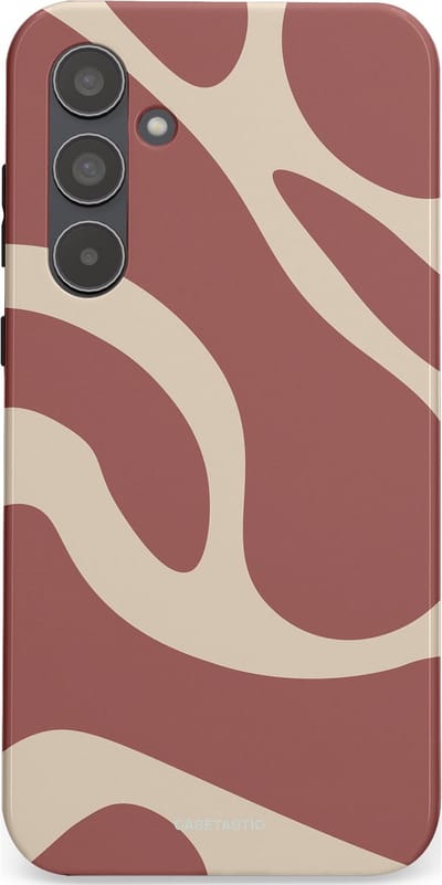 Casetastic Hoesje Geschikt voor Samsung A55 - Stijlvolle Beschermende Duo-layer Case - Terracotta Mediterranee Golven
