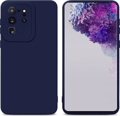Cadorabo Hoesje geschikt voor Samsung Galaxy S20 ULTRA in FLUID DONKER BLAUW - Beschermhoes gemaakt van flexibel TPU silicone Cover Fluid Case