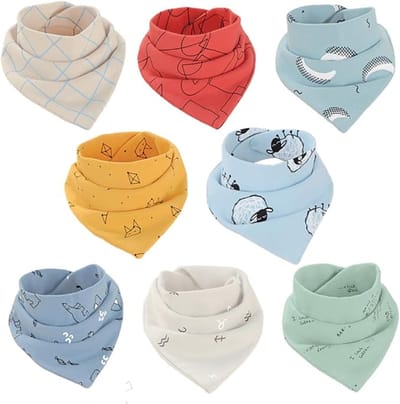 Slabbetjes Baby - 8 stuks - Bandana Slabbetjes - Slabbers - Kwijldoekjes - Uitwasbare - Perfect voor Voeden, Kwijlen en Bescherming van Kleding