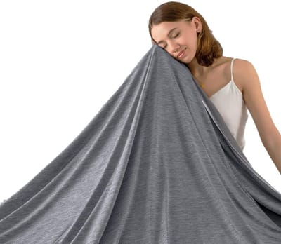 Koeldeken – Zomerquilt – Sjaal voor dutjes – Zeer absorberend, ademend & verkoelend – Lichtgewicht plaid – Effen kleur – 100 x 150 cm