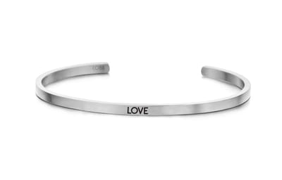 CO88 St Open Bangle 3MM LOVE Cr IPS