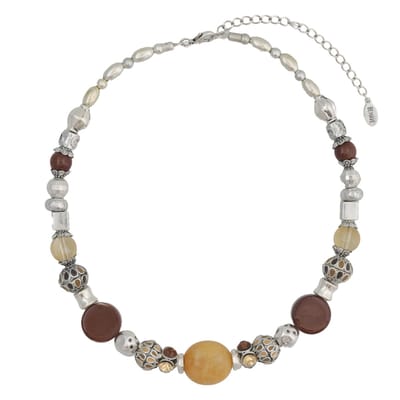 Behave® Korte ketting met diverse kralen 42 cm - Nikkelvrij