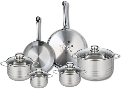Set van 2 Bakpannen 24 en 28 cm en 4 Kookpotten 12, 14, 16 en 24 cm Elo Profi Brillant