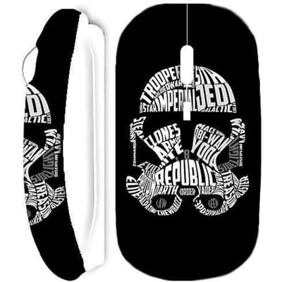 Souris Sans Fil - MANIACASE - Yoda Republic - Blanc - USB wifi - Compatible Mac et PC