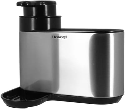Gootsteen Organizer - 2-in-1 Gootsteen Organizer met Zeepdispenser – Sponshouder en Keuken Organizer - Voor Aanrecht en Gootsteen