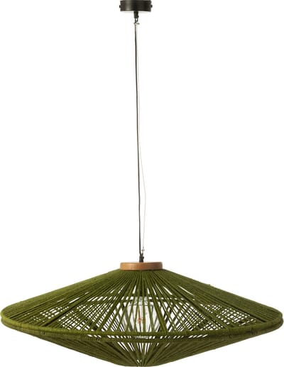 J-Line hanglamp Ovni - ijzer/jute - groen - large