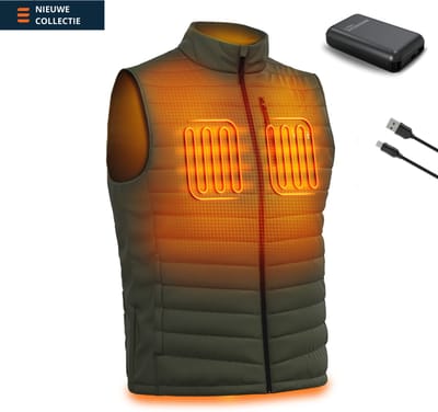 Verwarmde Outdoor Bodywarmer voor Heren - Magnetar Heat LAVA - Met 13000 mAh powerbank - Forest Green