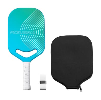 Pickleball Racket/Paddle - T700-koolstofvezel - Aero-Throat - Honingraatkern - Kracht, Controle en Spin - Voor Volwassenen - Blauw/Groen