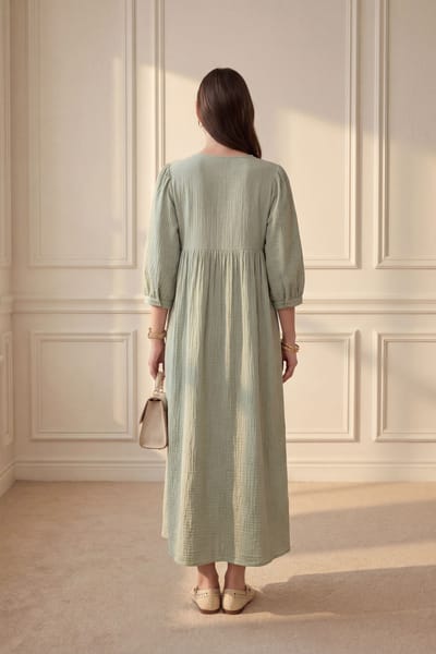 Maxi-jurk met strikdetail en losse pasvorm