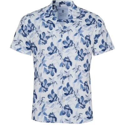Desoto Overhemd Lido Casual Flower Pattern Blauw-Donker Blauw / male