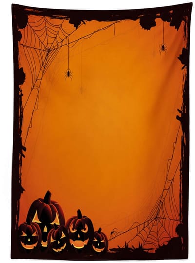 ABAKUHAUS Tafelkleed tc_18815 140x200 cm – Halloween oranje, satijn, wasbaar