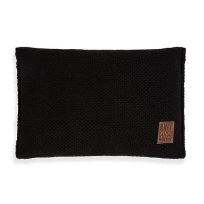 Knit Factory Lynn Sierkussen - Rechthoekig kussen - Kussen woonkamer - Bank kussen - Decoratie kussen - Zwart - 60x40 cm - Kussenhoes inclusief kussenvulling