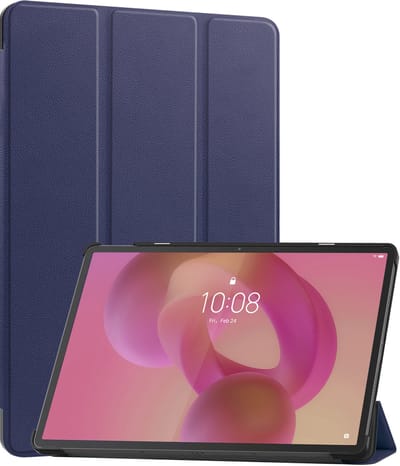 Hoes - Geschikt voor Lenovo Idea Tab Pro - Dun & Stevig - Trifold Bookcase - Hard Cover - Hardcover Book Case - Tablet Hoesje - Donkerblauw