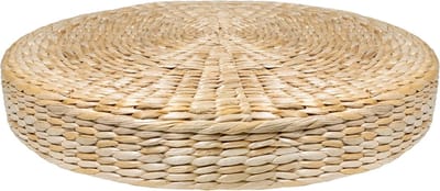Stro Kussen - Vloerkussen Sierkussen - Meditatie Yoga - Natuurlijke Lisdodde - Diameter 40 cm - Natuurlijk Bruin