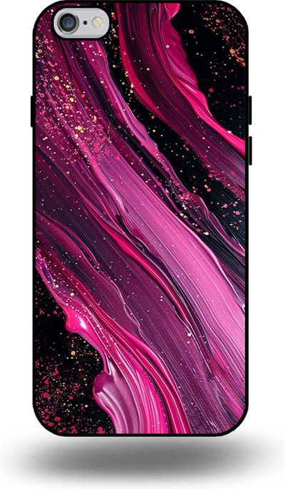 Smartphonica Telefoonhoesje geschikt voor iPhone 6/6s Plus met marmer opdruk - TPU backcover case marble design - Paars Roze geschikt voor iPhone 6/6s Plus