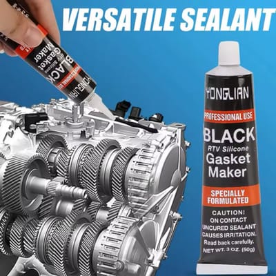 TLVX Hittebestendige Pakking Lijm 48gram / Vloeibare Zwarte Pakking / Voor Afdichting van Oliebestendige Voertuig Componenten / Motorpakking Siliconen Rubber / Auto / Scooter / Olie-, Lucht- en Waterdicht / Motor afdichting / Pakking Kit Sealer