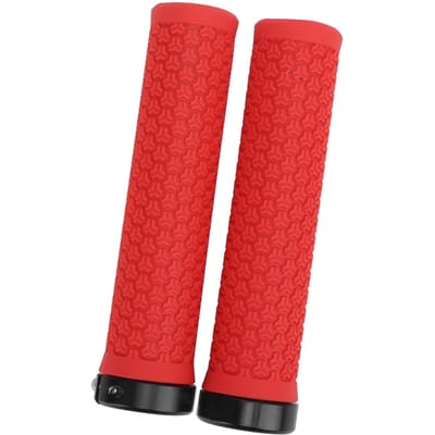 Poignées de VTT ZTTO à verrouillage unique, Poignées de vélo en caoutchouc absorbant les chocs, Vert rouge