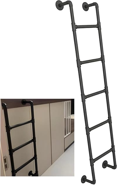Uitgangsladder Kelderramen - Metalen Wandladder - Brandontsnapping - Verstelbare Stapafstand - 45cm Breed 300cm Hoog
