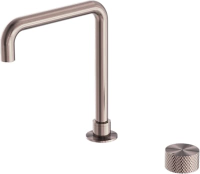 Owen & Finch Hoge Progressive Wastafelkraan Messing – Geborsteld Satijn Brons PVD – Diamantkarteling – Voor Waskommen