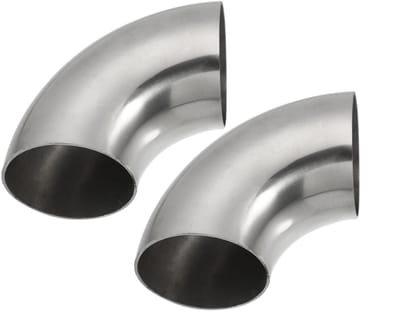 Dailygoods- Uitlaat Elleboogpijp 90 Graden - 2 Stuks - 2 Inch Buitendiameter - 1,2 mm Dikte - Roestvrij Staal - Hoogwaardig en Duurzaam - Uitlaatbocht