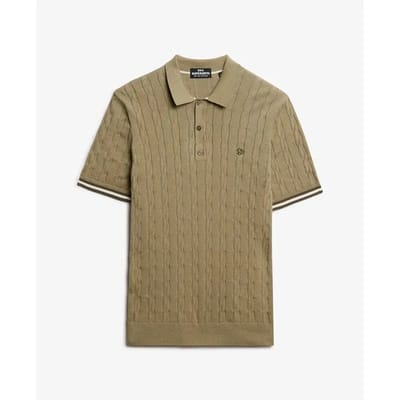 Superdry Poloshirt Knitted Texture S S Polo M1110441a Artichoke Green Mannen Maat - L