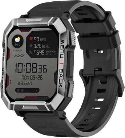 Blackview W60 Smartwatch voor heren - fitnesshorloge met telefoonfunctie (bellen/ontvangen) - kompas - IP68 waterdicht - sporthorloge met 100+ sportmodi - hartslag- en slaapmonitor - stappenteller - geschikt voor Android en iOS - Grijs