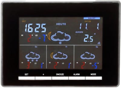Weerstation met Kleurendisplay - Weervoorspeller Digitaal - Thuisgebruik Weer - 4-Daagse Voorspelling - 17 x 6 x 12.7 cm