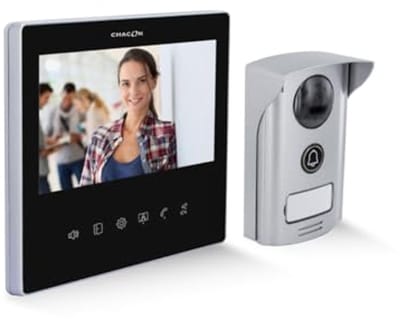 Videotelefoon met 7 inch scherm – Ultra Slim, Zwart, Inclusief Nachtzicht en Tweedirectionele Communicatie