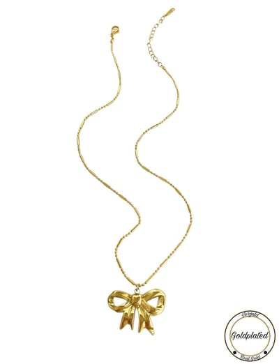 Borasi Strikjes Ketting Goudkleurig | Goldplated | Dames Ketting | Strikjes | Dames Sieraden | Cadeau |