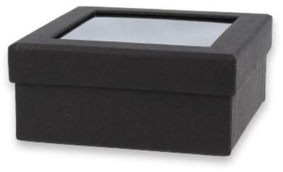 Verpakkingsdoosje zwart 90x90 mm met raam