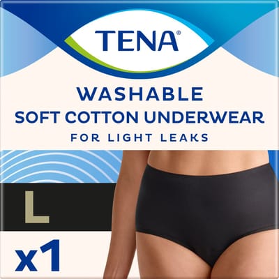 TENA Wasbaar Ondergoed - zwart katoen - Large - voor urineverlies (incontinentie)