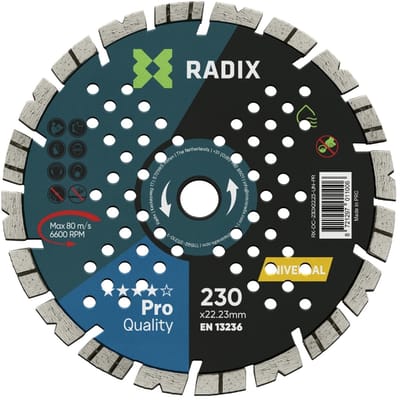 Radix - Universele diamantschijf - 230 x 22,23 mm - Pro