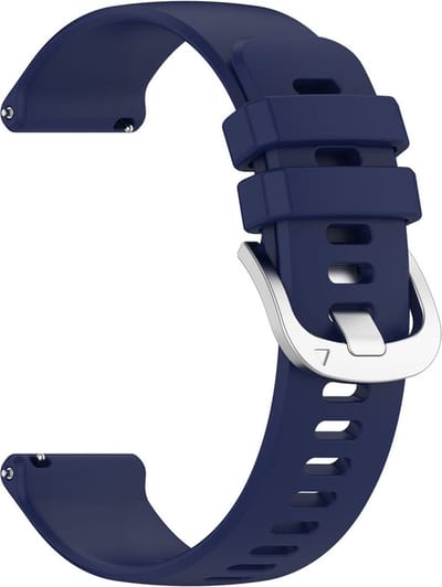 Siliconen bandje - geschikt voor Garmin Venu (2 Plus) / Venu SQ (2) / Vivomove (Style - Sport) / Vivoactive 3 / 5 / 6 / Forerunner 55 / 165 / 245 / 645 / 570 - 42mm - donkerblauw