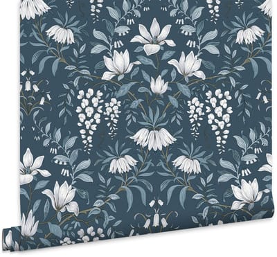 Laura Ashley Parterre Behang - Bloemen - 10mx52cm - Blauw