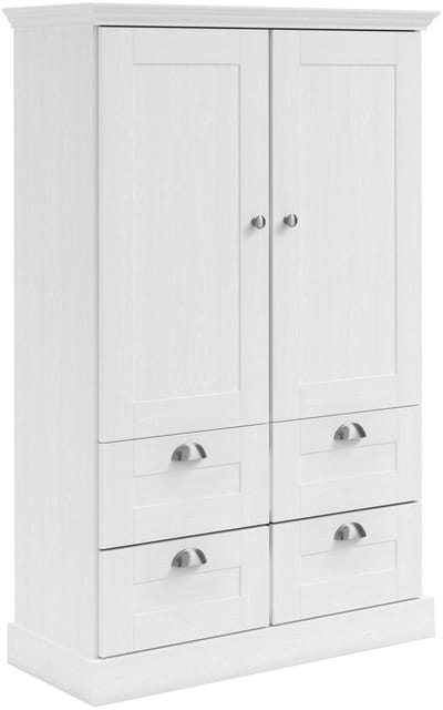 Motala-Kledingkast - 2-deurs 2-laden - Wit Houtlook