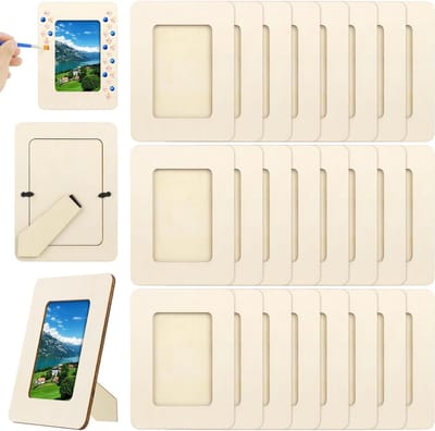 Ongefinished Houten Fotolijsten Set van 24 Stuks - Perfect voor Creatieve Projecten en Decoratie